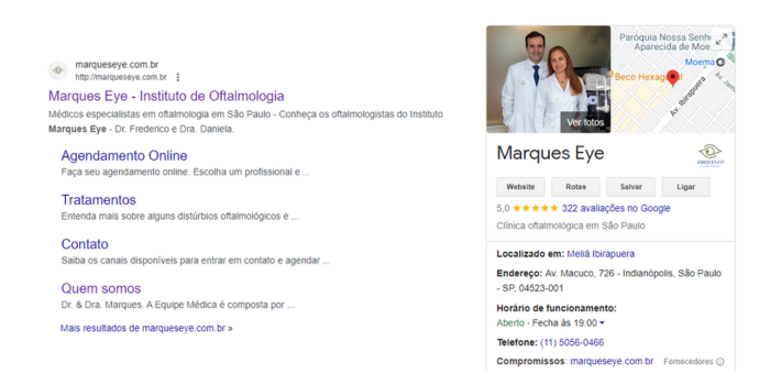 Google Meu Negócio Marques Eye - Instituto de Oftalmologia